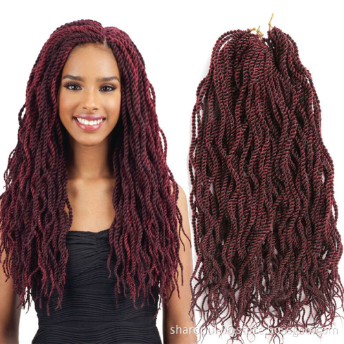 New style Senegalese Twist Hair Braids Extension 22inch 24strands/pack expression braids Wavy Curly Twist Crochet Hair